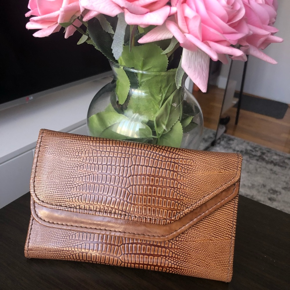 Faux Brown Snake Skin Wallet